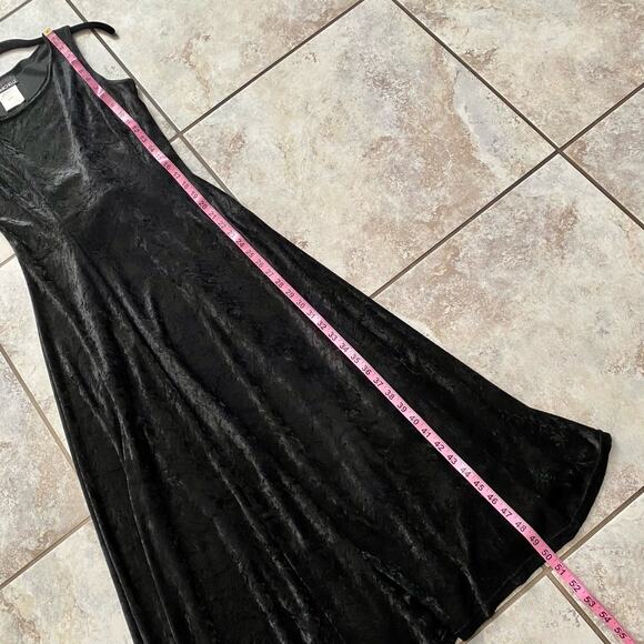 My Michelle Vintage Sleeveless Black Velvet Corset Back Maxi Dress Small 9/10 - Picture 6 of 11